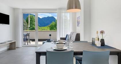 Bike Apartments Curti "Himmelblau" avec terrasse ensoleillée et vue sur les Alpes