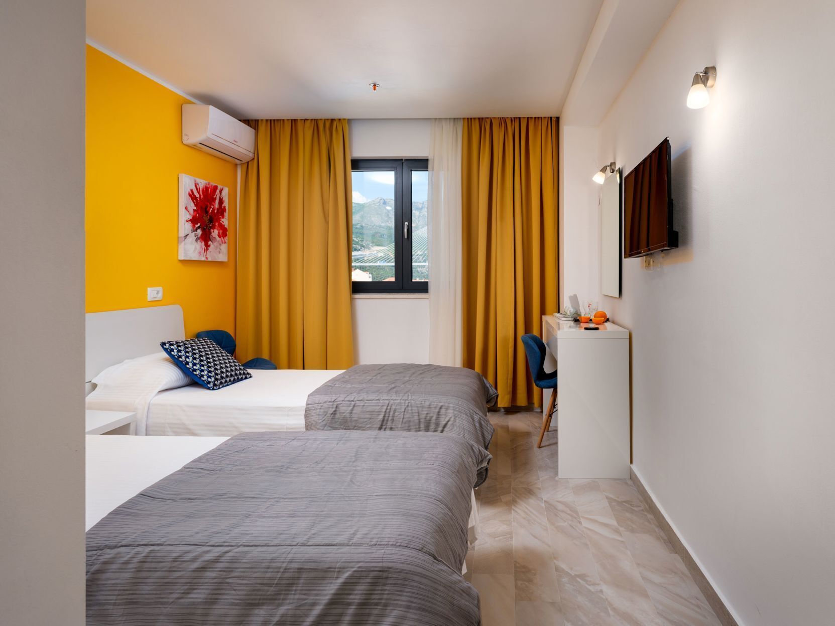 In-room safe, desk, laptop workspace, blackout curtains