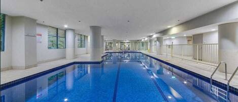 Indoor pool, a heated pool