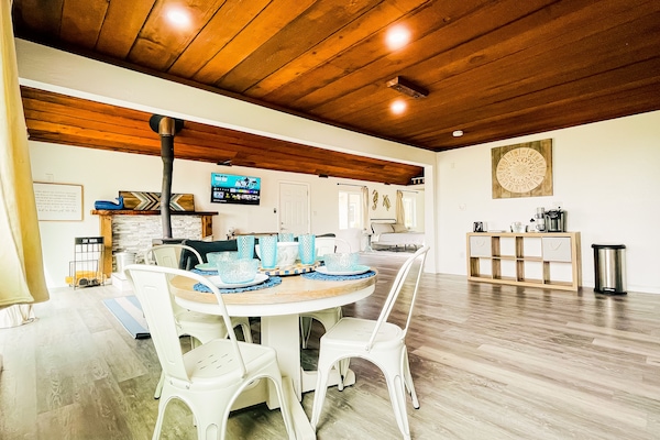 Open concept kitchen, dinning, studio! Original Wood to keep its charter!