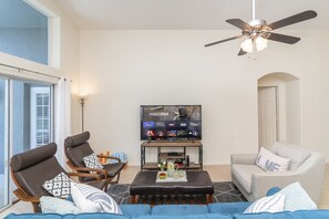 House, Multiple Beds, Pool Access, Garden View | Living room | 40-inch TV with digital channels - Enchanted Hideaway (Kissimmee)