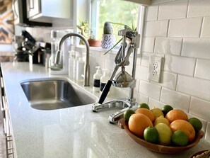 Fridge, microwave, oven, stovetop - Blue Door: Walk to Avondale, Dog-Friendly w Yard (Birmingham)