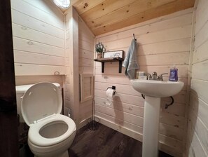 Duschwanne, Handtücher, Toilettenpapier