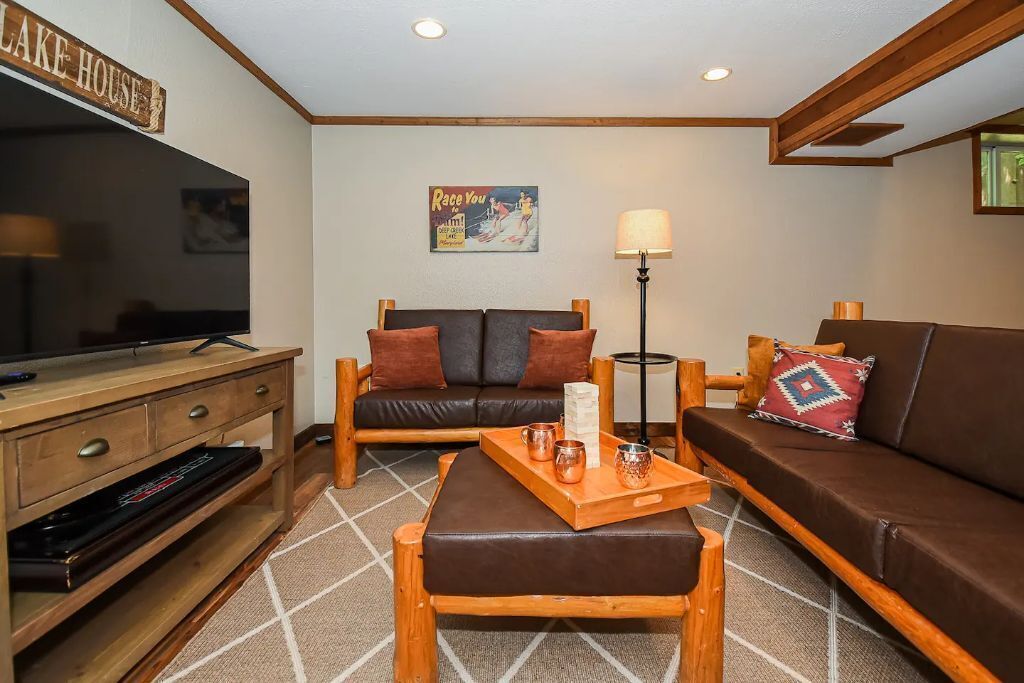 Smart TV, fireplace, foosball, table tennis