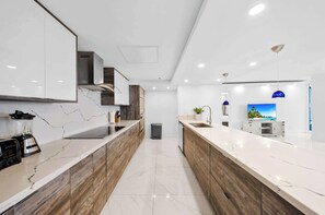 Fridge, microwave, oven, stovetop - Chic Bayfront 2BR Apartment | Art Basel Ready (Miami)