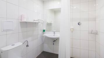 Shower, towels, soap, shampoo