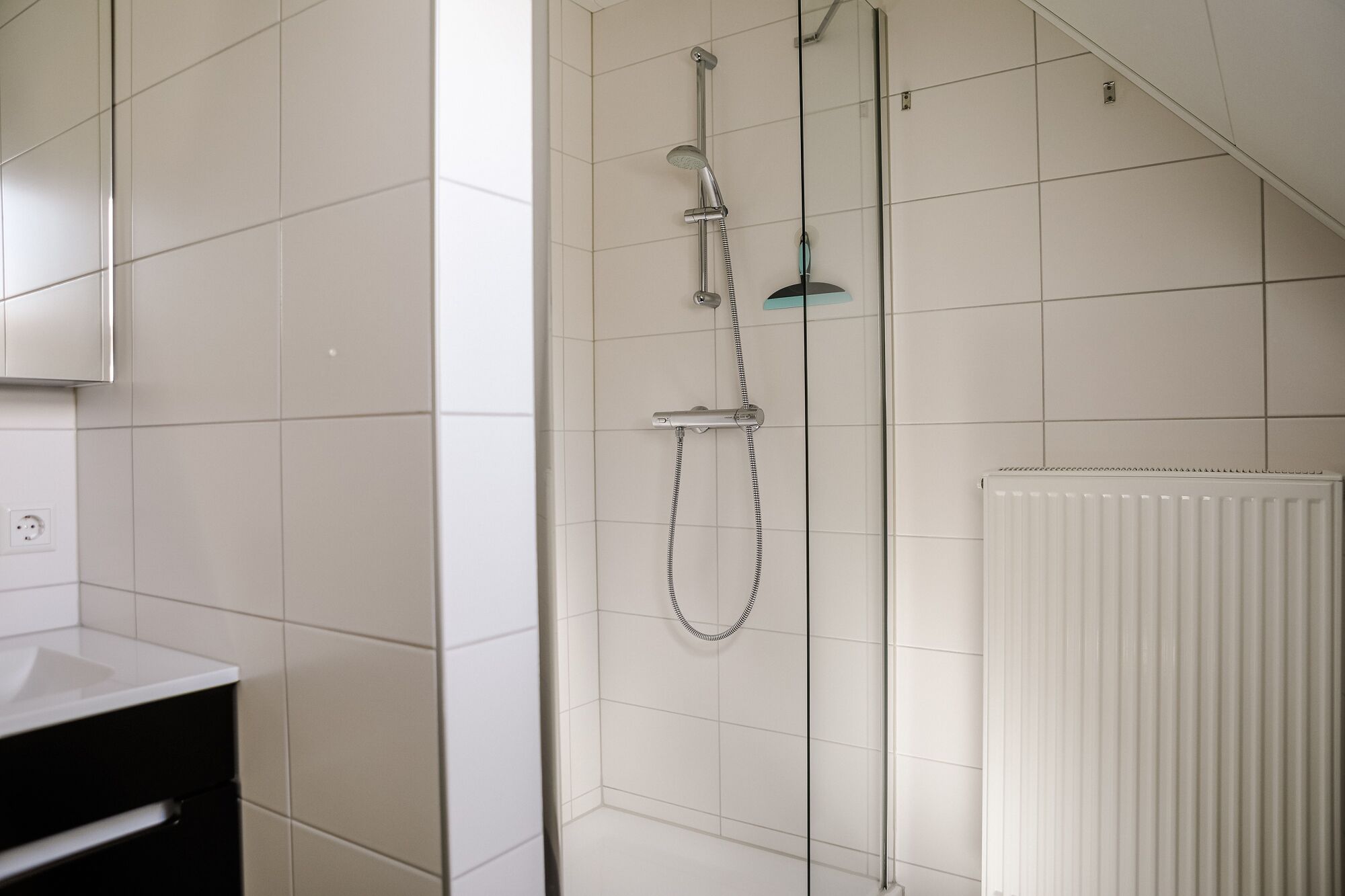 Dusche, Haartrockner, Handtücher