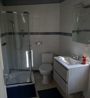 Dusche, Haartrockner, Bidet, Handtücher