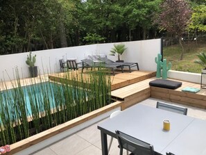 Piscine extérieure, piscine chauffée