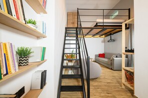 TV, books, music library