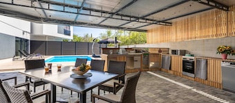 Villa George with a heated swimming pool