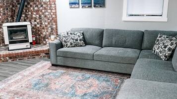 TV connectée, cheminée, lecteur de DVD