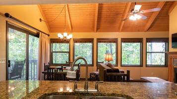 TV, fireplace, DVD player, ping pong