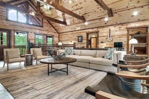 Smart TV, fireplace, video games, foosball