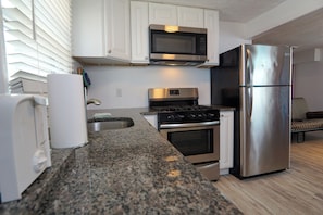 Fridge, microwave, oven, stovetop - Beach Block Cottage w/ 2 Parking & Private Deck [1219] (Seaside Heights)