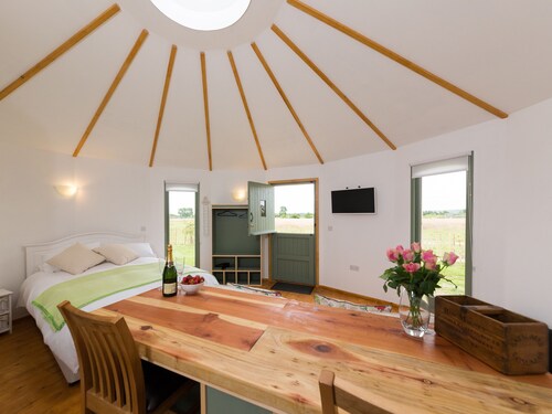 A circular hut perfect for a romantic escape to the countryside.