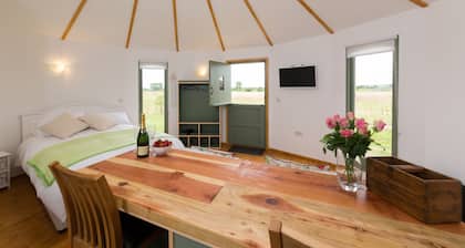 A circular hut perfect for a romantic escape to the countryside.