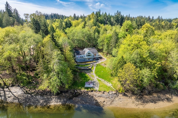 Your private 2-acre waterfront with beach access