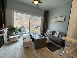 TV, fireplace, table football - Entire 1 Bedroom Apartment in Lovely Family Vacation Lake House. Pets welcome! (Greenwood Lake)