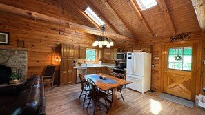 Fridge, microwave, oven, stovetop - "Unto the Hills" Scenic and quiet cabin in Hocking Hills on 5 acres with a pond (Logan)