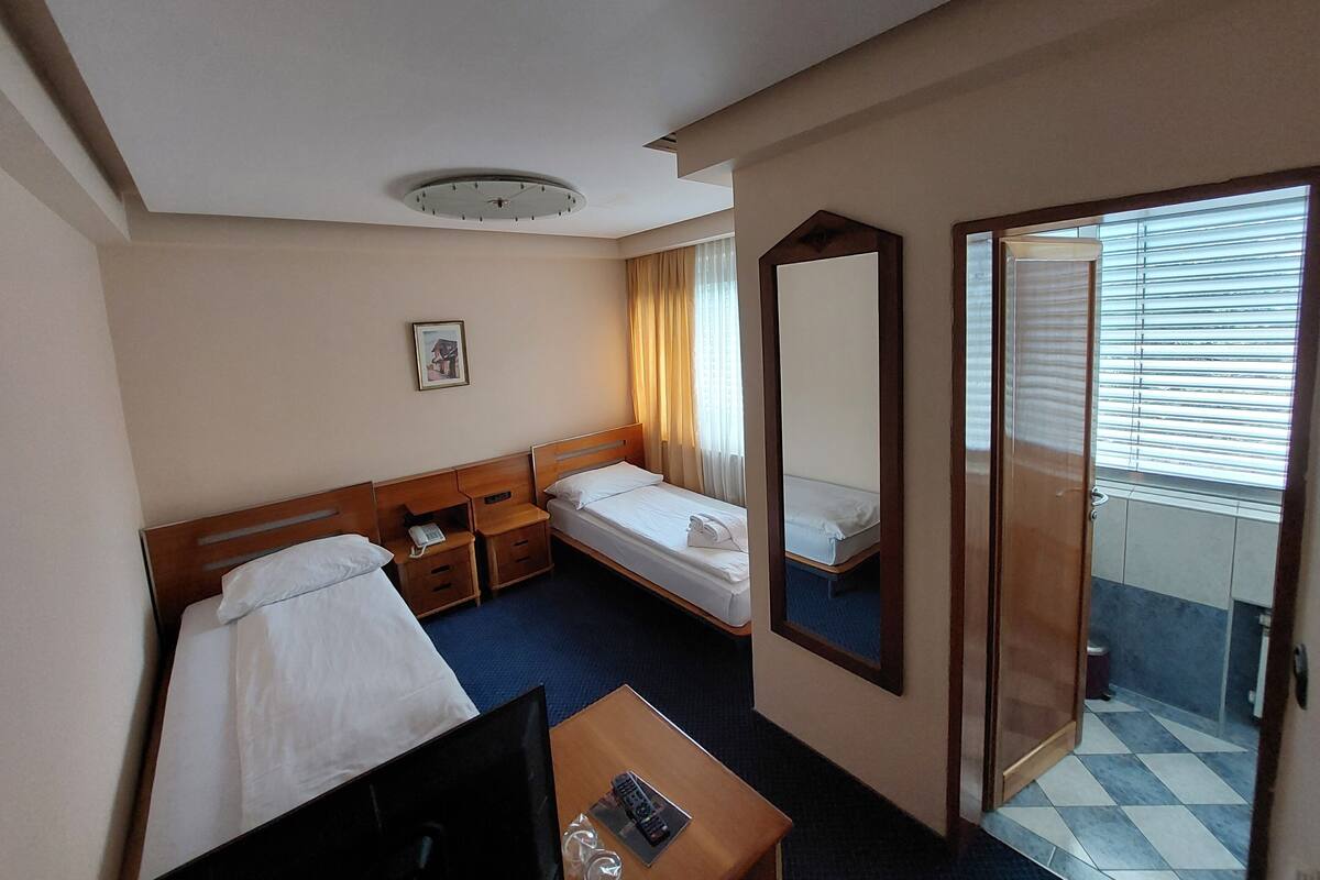 Blackout curtains, iron/ironing board, free WiFi, bed sheets