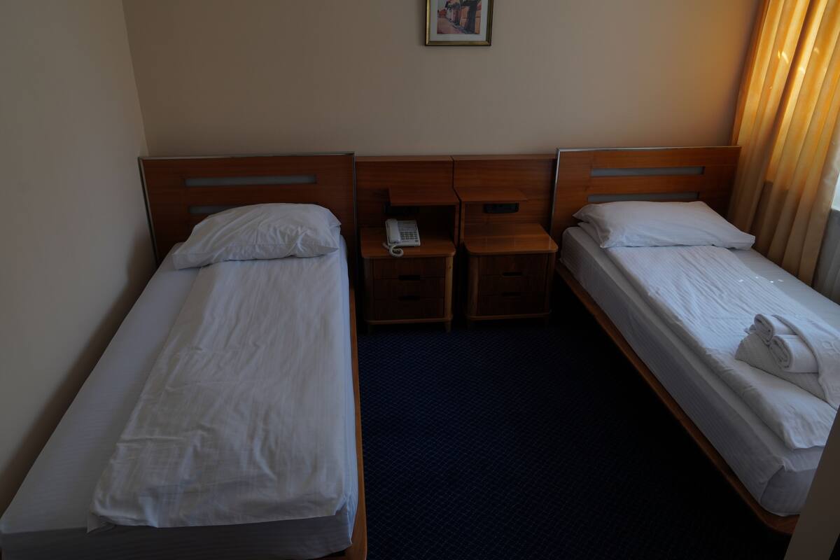 Blackout curtains, iron/ironing board, free WiFi, bed sheets