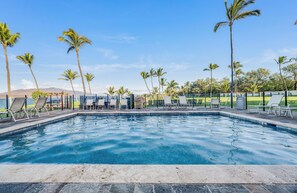 Outdoor pool, a heated pool - Kihei Surfside #508: Gorgeous Oceanfront Escape with Mesmerizing Views (Kihei, Maui)