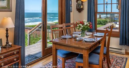 Beachfront cottage cozy & warm while watching wild surf action