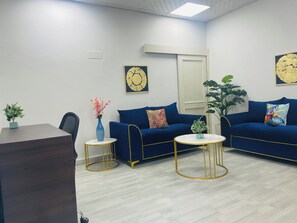 Living area - BluO 1BHK - DLF Galleria | Balcony, Suite (Gurugram)