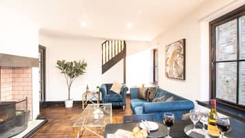 Lyxstuga - privat badrum - utsikt mot trÀdgÄrden | Lounge