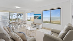 TV, streaming services - Wake to Waves in Spacious 3-Bed Beachfront Unit (Mermaid Beach)
