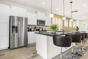 Microwave, dishwasher, high chair