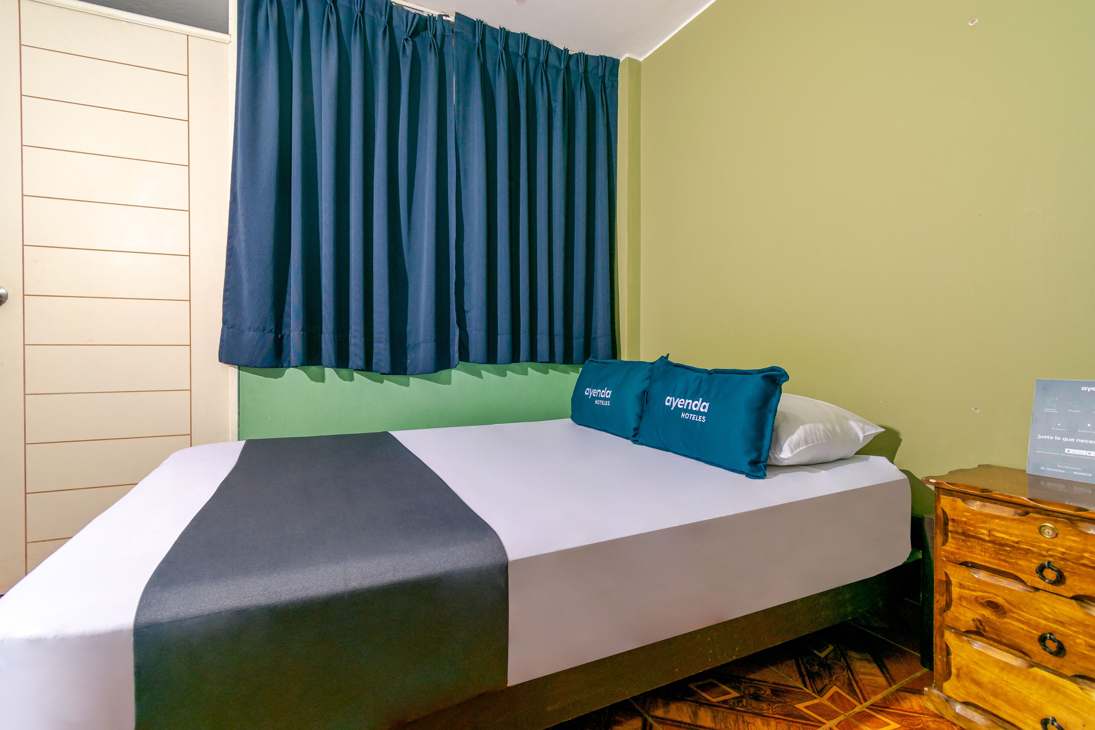 Desk, free WiFi, bed sheets