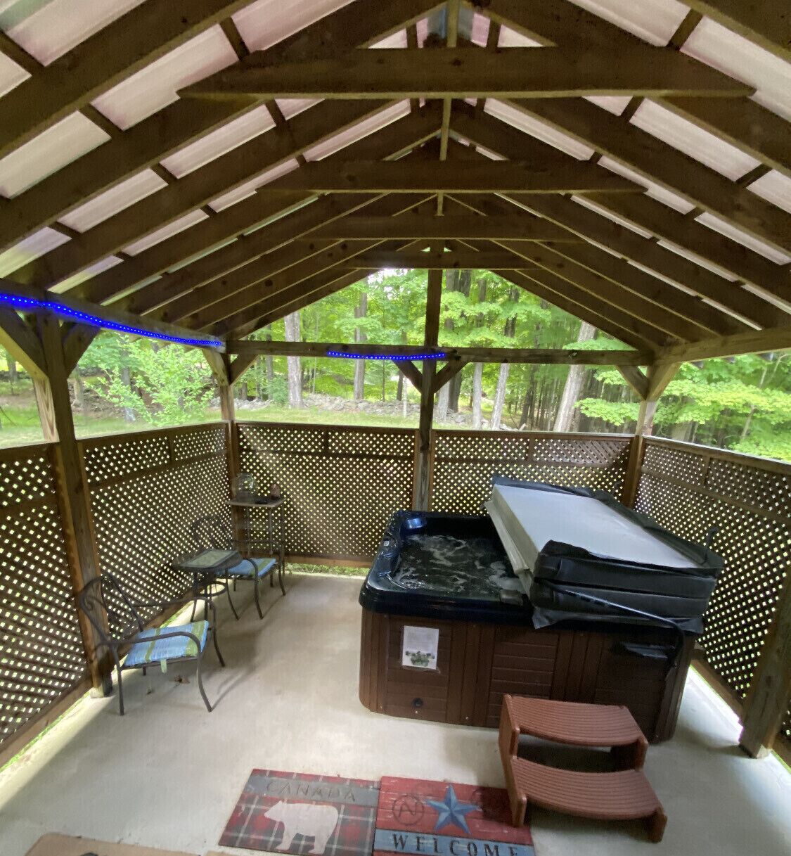 Outdoor Covered hot tub Located off of the master bedroom!