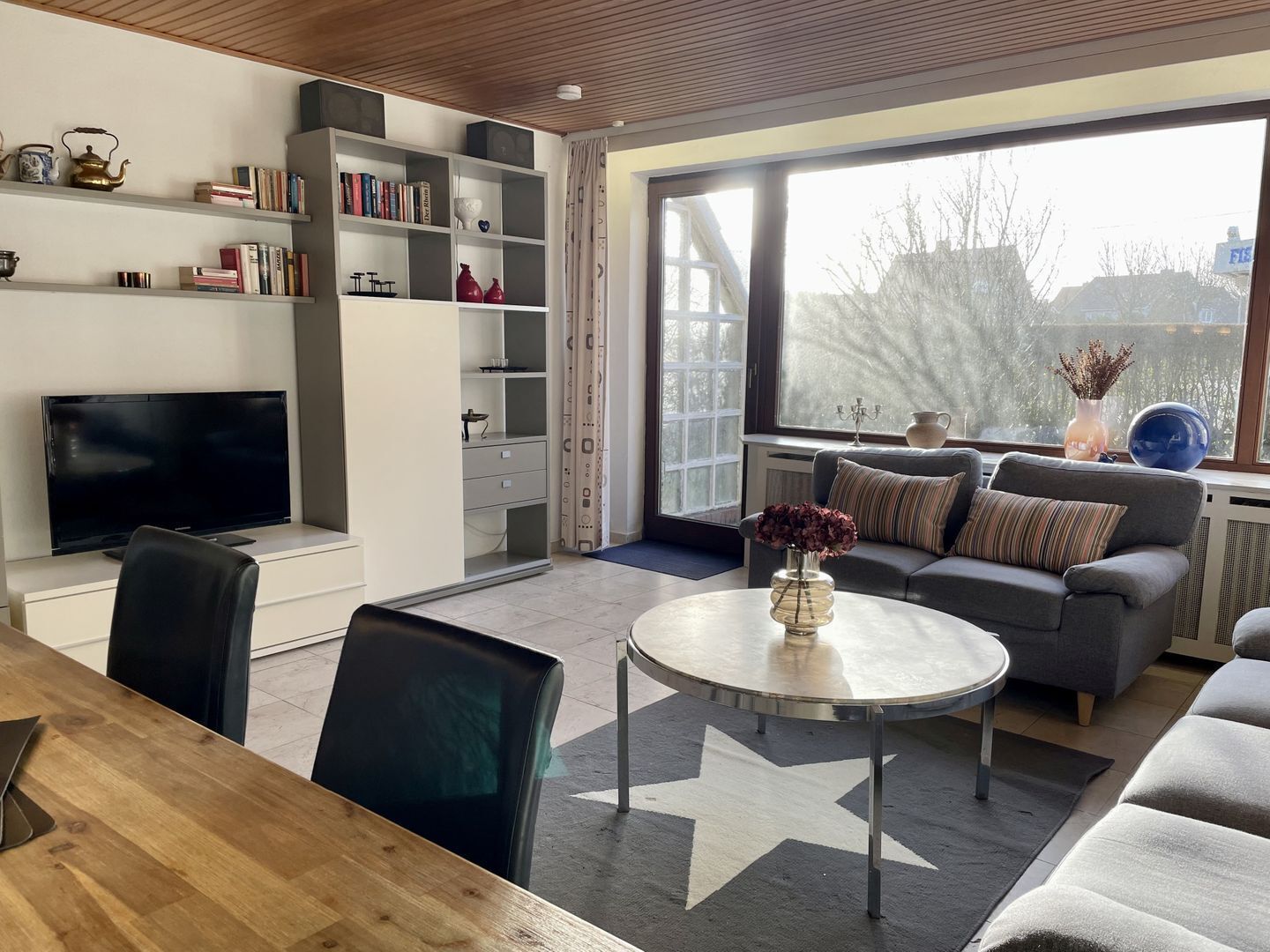 TV, DVD player, stereo