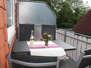 Outdoor dining - Vacation apartment Am Harlebogen 11 Whg. 4 (Wittmund)