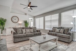 Living area - Relaxing Chandler Retreat Near Downtown | Private Pool, Hot Tub & Yard | Dog Friendly (Chandler)