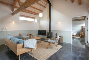 TV, fireplace - Lynchets -  a semi-detached converted barn that sleeps 4 guests  in 2 bedrooms (Dorchester)