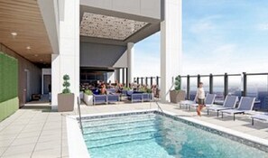 Piscine extérieure, piscine chauffée