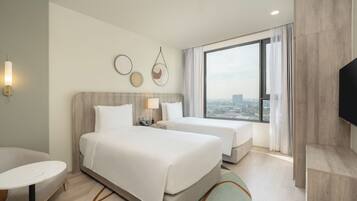 Studio Suite, 2 Tempat Tidur Twin, dapur | Seprai premium, selimut bulu angsa, bantalan ekstra lembut, dan brankas