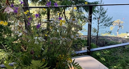 Beautiful villa with amazing view. Sunny terrace around the villa .