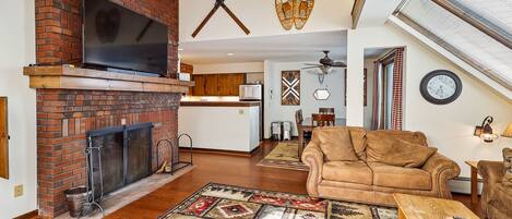 TV, fireplace, DVD player