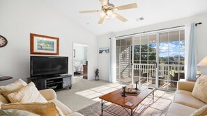 Flat-screen TV, DVD player