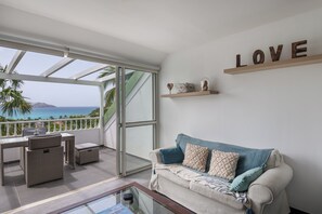 Living area - Indigo cosy seaside apartment 5 mn from saint jean beach swimming pool sea view (St Barthélemy)