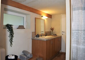 Shower, hair dryer, towels, toilet paper - Spacieux Logement Indépendant Dans Propriété Verdoyante (Barjols)