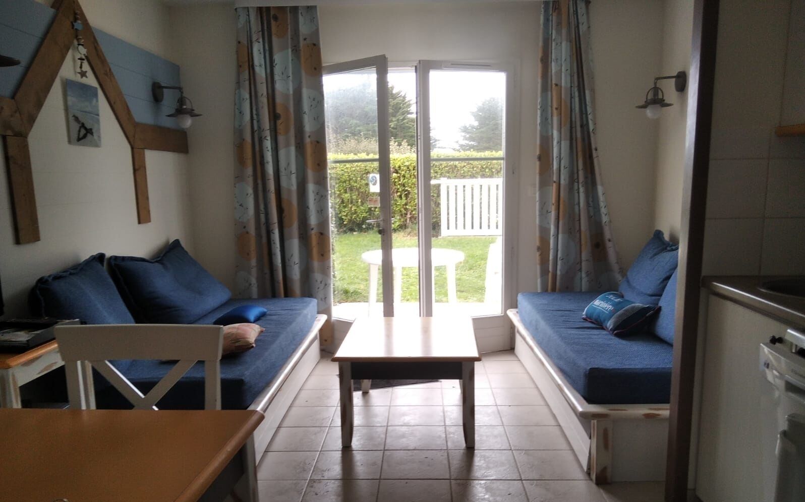 TV, DVD player, video library