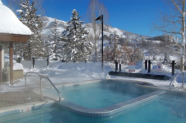 A heated pool - RA201 | Corner Condo with 2 Decks | Garage | Winter Shuttle (Steamboat Springs)
