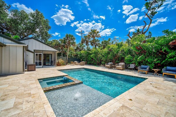 A heated pool