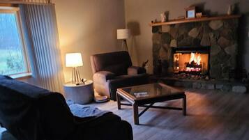 TV connectée, cheminée, chaßne hi-fi