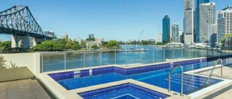 Outdoor pool, a heated pool